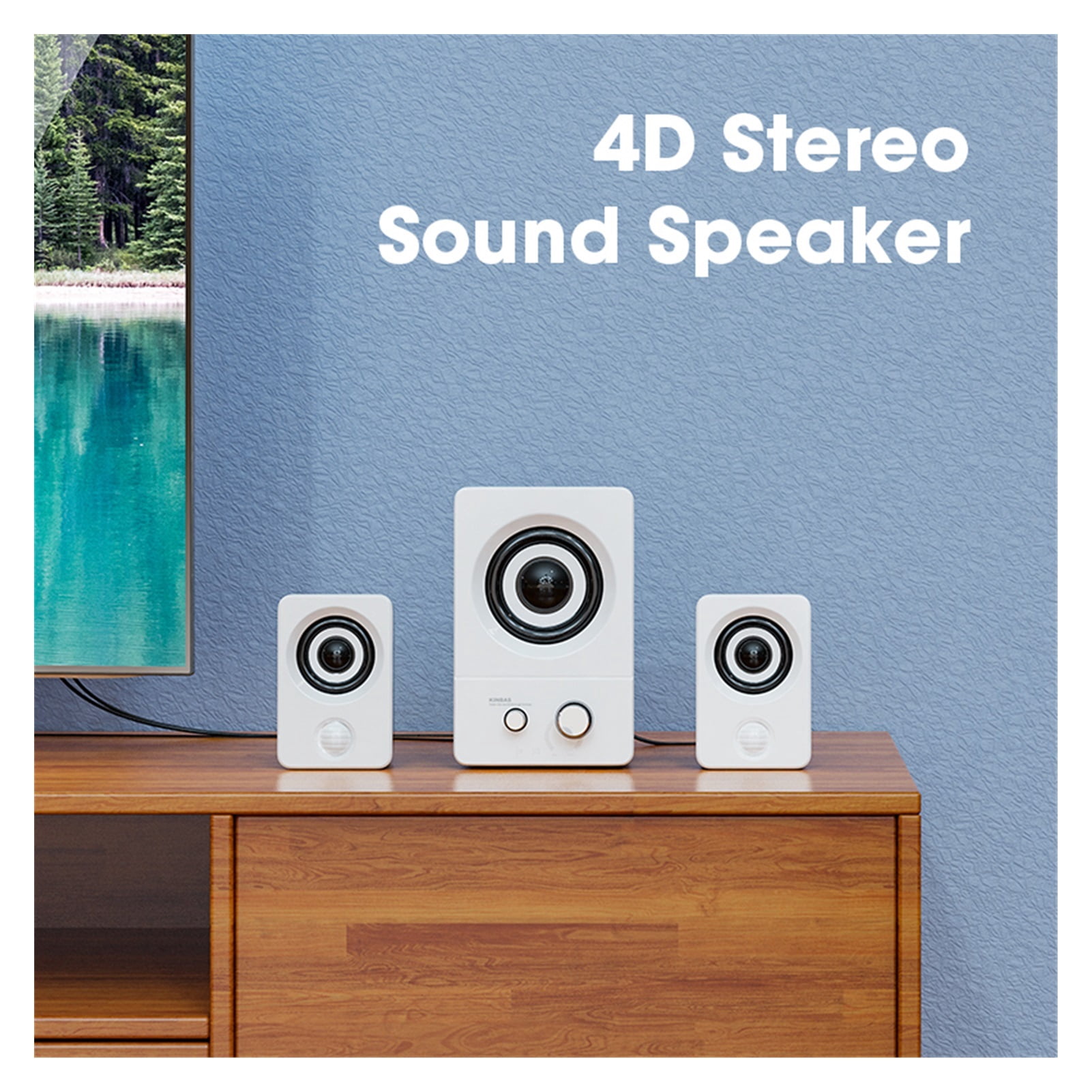 Bluetooth Computer Speakers 4D Stereo Bass Sound Speaker For PC Laptop Desktop Music Player Home Theater Subwoofer Loudspeakers ,Clear Distortion-Free