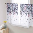 thumbnail image 3 of Sheer Curtains 45 inches Long, Blue Eucalyptus Leaves and Fruit Light Filtering Sheer Window Curtains Rod Pocket Voile Drapes for Bedroom Living Room, 52"W x 45"L 2 Panels, 3 of 7