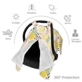 thumbnail image 5 of Daiia Lemon Leaves Pattern Car Seat Cover for Babies, Mom Nursing Covers Breastfeeding Scarf, Multi Use Infant Carseat Canopy for Newborn Carrier/Stroller, 5 of 9