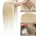 thumbnail image 5 of SEGO Clip in Hair Extensions Human Hair Toppers 100% Real Human Hair Silk Base Topper for Thinning Hair Natural Black Hair Pieces, 5 of 8
