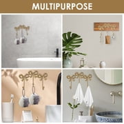 2Pcs Bow Wall Hook Decorative Bow Knot Hanger Multipurpose Gold Towel Hook Wall Mounted Hat Hanger for Living Room Bedroom