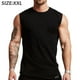 thumbnail image 2 of Camisetas deportivas sin mangas de algodón para hombre, camisetas sin mangas para correr, camiseta sin mangas, color negro, 2 of 6