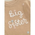 thumbnail image 6 of Infant Baby Girl Big Little Sis Matching Sweater FloralLetter Embroidery Long Sleeve Pullover Fall Winter Top Clothes, 6 of 8