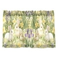 thumbnail image 7 of Yayeee Kitchen Curtains Tier Pair Light Filtering 27"x24" Rod Pocket Short Cafe Window Panel, Yellow Floral Rabbit, 7 of 7