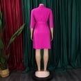 thumbnail image 6 of AURA Plus Size Women Suit Collar Pleated High Waist A Line Short Dress Elegant Office Style, 6 of 8
