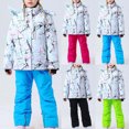 thumbnail image 4 of Xfvqtps Ski Jacket and Pant Set Snowboarding Suit Snowsuit Detachable Hood Coat Waterproof Windproof Winter Two Piece Ski Suits Blue, 4 of 4