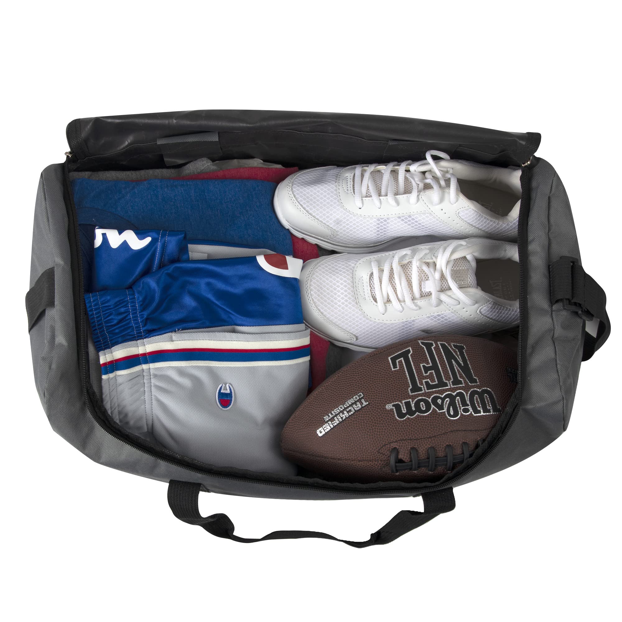 24 Pack of Bulk Wholesale 20 Inch 40 Liter Weekender Overnight Duffel Shoulder Bags for Sports, Travel and Commute in Gray