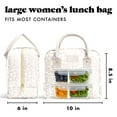 thumbnail image 4 of Fit + Fresh Bloomington Womens Lunch Bag, Insulated Lunch Box With Containers, Feline Fine Ivory, 4 of 8