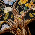 thumbnail image 5 of Homewish Vintage Tree Of Life Kitchen Curtains,Romantic Floral Black Out Curtains Pack of 2 (42x63 Each),Black Green, 5 of 6
