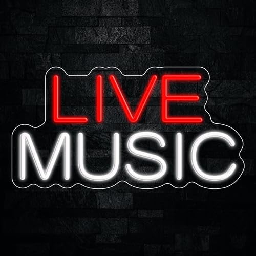 Live Music LED Neon Sign 19"L x 10"H #32451