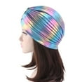 thumbnail image 6 of YUUZONE Women Rainbow Metallic Arab Turban Hat Twisted Front Pleated Headwrap Glitter Beanie Mus11m Hijab Hair Loss Chemo Cap, 6 of 19