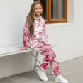 thumbnail image 4 of Uorisanigo Boy Girl Hoodie Sweatsuit Fall Winter Long Sleeve Outfit Clothes Tops and Pants Set, Soft Loose Pink Cherry Blossom Cat Hoodie & Sweatpants Outfit Pack of 2, 4 of 7