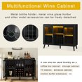 thumbnail image 5 of Wine Bar Cabinet with Led Light, Home Coffee Cabinet with Wine and Glass Rack, Kitchen Buffet Sideboard with Storage Shelves, Freestanding Liquor Cabinet for Living Room, Dining Room, Black, 5 of 8