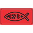 thumbnail image 1 of Jesus Fish On Red Photo License Plate, 1 of 1