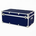 thumbnail image 6 of Rhino Trunk & Case Large Essential Summer Camp Trunk with Wheels - Camping Storage Chest - Ideal Footlocker for Campers - Strong 1000+ Pound Sitting Capacity Trunks 32"x18"x14" (Navy Blue), 6 of 9