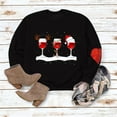 thumbnail image 4 of Pompotops Automne et Hiver Femmes Chandail Imprimé de Noël Col Rond Manches Longues Blouse Unie Hauts Chandails en Molleton, 4 of 4