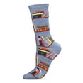thumbnail image 3 of MeMoi Let's Read Bookshelf Bamboo Blend Crew Sock - Womens - Female, 9-11, Hemp Heather, 3 of 6
