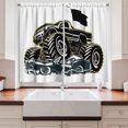 thumbnail image 2 of Ambesonne Monster Truck Kitchen Curtains, Rubber Tyre Car, 55"x39", Charcoal Grey Coconut, 2 of 3