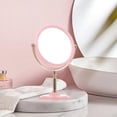 thumbnail image 2 of DRESSOOS Double Sided Vanity Mirror Desktop Desk Portable Vanity Mirror Travel Make up Mirror Vintage Table Mirror Rotatable Mirror Tabletop Vanity Mirror with Lights Aluminum Mirror Pink, 2 of 8