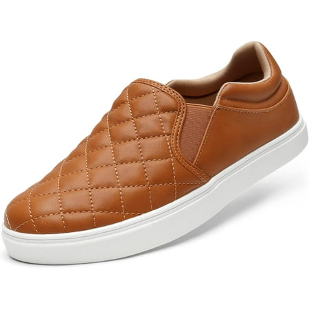 

Slip On Shoes for Women Fashion Sneakers Quilted 2.0 Comfort Casual Fall LoafersDeep mouth round head thick sole single shoes four seasons women s shoes plaid casual shoes lazy shoes