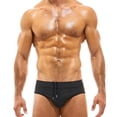 thumbnail image 2 of HCNTES Men's Sexy Low Rise Quick Dry Swim Briefs Hot Body Bikini Swimsuit Swimwear,XL Black, 2 of 4