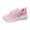 Pink, variant on Lightweight Knit Mesh Lace Up Sneakers for All Season Comfort Breathable Cushioning Everyday Run Shoes Travel Gym Casual Wear