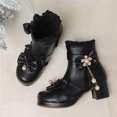 thumbnail image 3 of NECHOLOGY Botas Mujer Adulto Femenino Zapatos Botines mujer Botas de tacón grueso con borlas de cuentas y de cuero de color sólido a la moda para mujer (Black, 9), 3 of 7