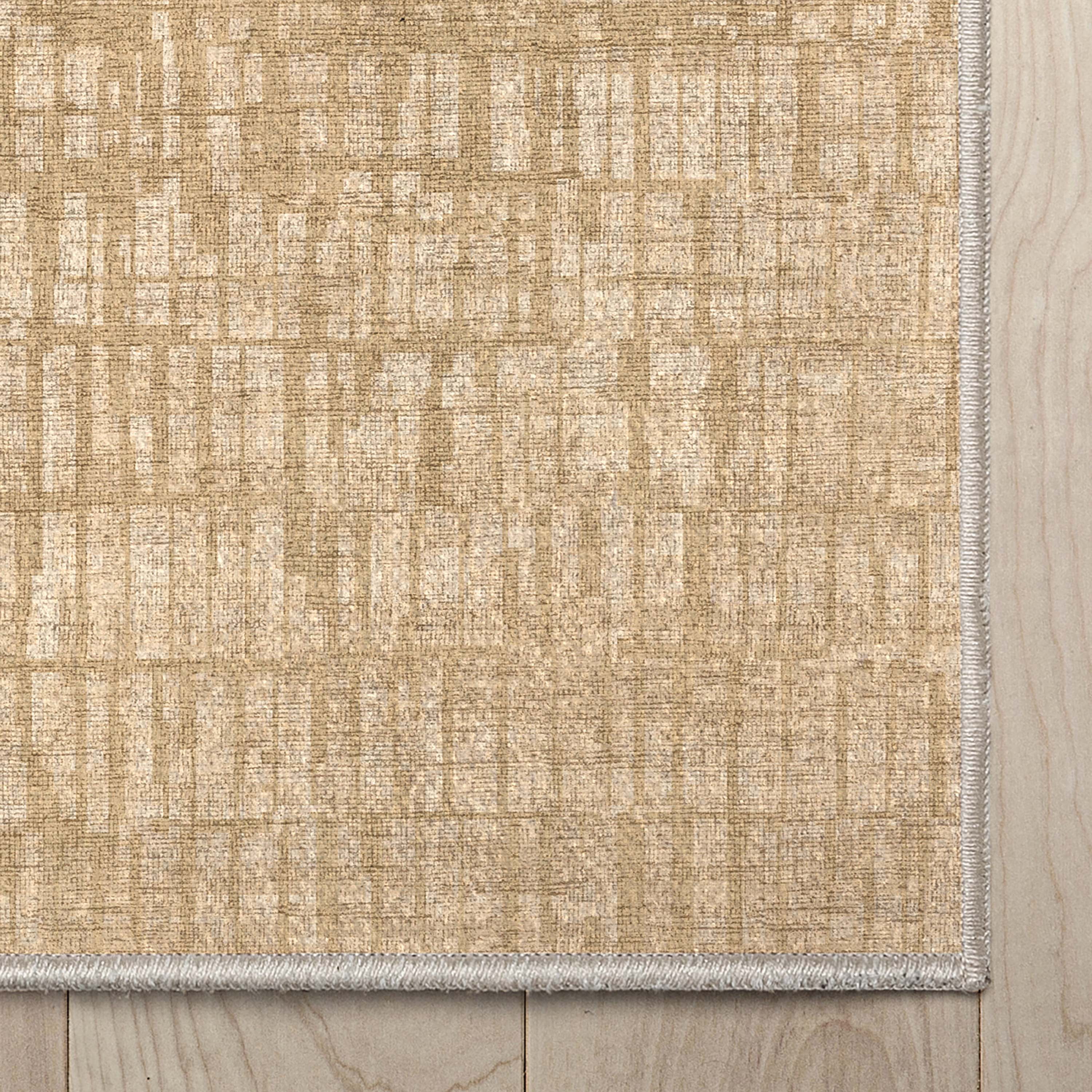 Well Woven Abstract Nightscape Modern Geometric Flat-Weave Beige 5'3" x 7'3" Area Rug