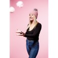 thumbnail image 3 of Design Imports Hadley Wren Snap On Pom Pom Beanie, Mauve, 3 of 4