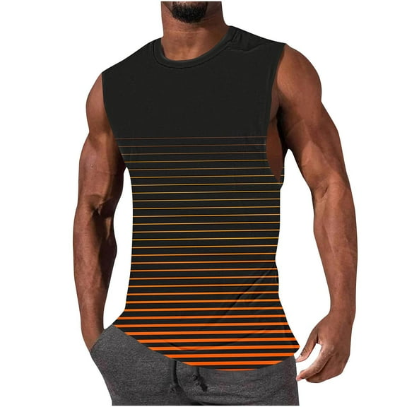 HaoXianJianPlus Size Mens Workout Tank Top Sleeveless Muscle Shirts Fashion Graphic Running Tank Tees 3X 4X 5X