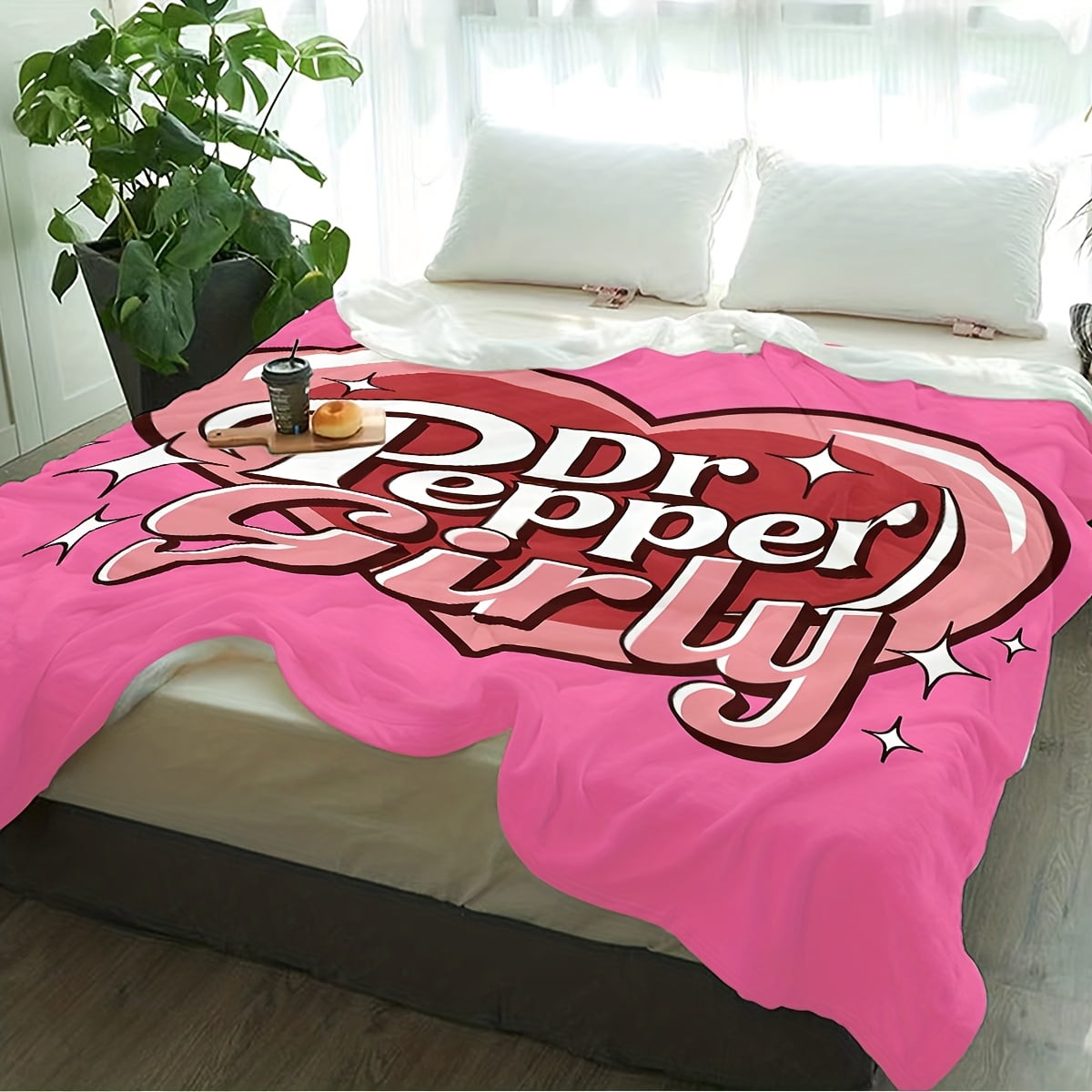 Dr Pepper Sweet Heart Pink Limited Edition Flannel Blanket Soft Warm Nap Throw Sofa Office Bed Camping Travel All Season Bed Accessory Blanket Office Nap Blanket Throw Blanket All Season