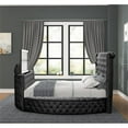 thumbnail image 4 of Maya Modern Style 5 Pc King Vanity Bedroom Set made with Wood in Black, 4 of 16