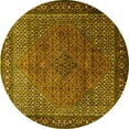 thumbnail image 1 of Ahgly Company Machine Washable Indoor Round Persian Yellow Traditional Area Rugs, 7' Round, 1 of 4