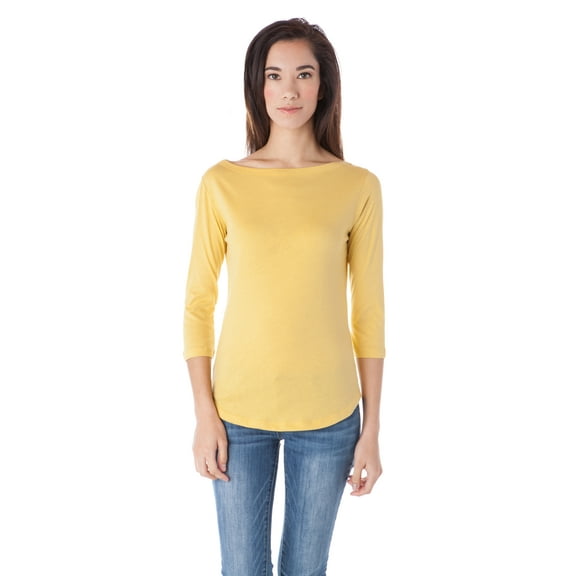 Boat Neck 3/4 Slv Fitted Top