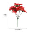 thumbnail image 5 of QYMHOODS Artificial Flowers 35 cm Artificial Silk Red Poinsettia Christmas Bouquet 4 Count, 5 of 12