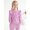 thumbnail image 4 of Girls Fall Clothes Sets Kids Casual Long Sleeve Tops + Pants Sweatsuit 2Pcs Tracksuit Outfits, Size 2-10 Years Old, 4 of 8