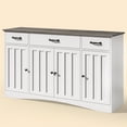 thumbnail image 4 of Storage Buffet Side Cabinet Contemporary Kitchen Coffee Station Wooden Cabinet with Drawers & Cupboards 15.2" D x 55.1" W x 31.9" H Grey, 4 of 9
