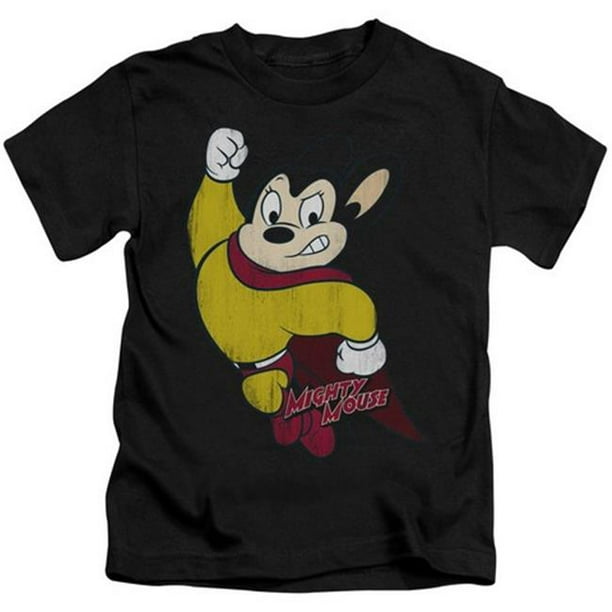 Mighty Mouse-Classic Hero - Tee-Shirt à Manches Courtes pour Jeunes 18-1 - Noir&44; Grand 7
