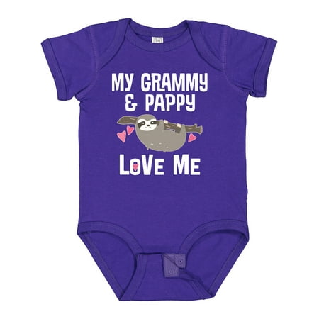 

Inktastic Grammy and Pappy Love Me Sloth Gift Baby Boy or Baby Girl Bodysuit