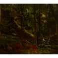 thumbnail image 2 of Adolf Dressler 22x20 Black Ornate Framed Double Matted Museum Art Print Titled: Stream in the Woods (19th Century), 2 of 5
