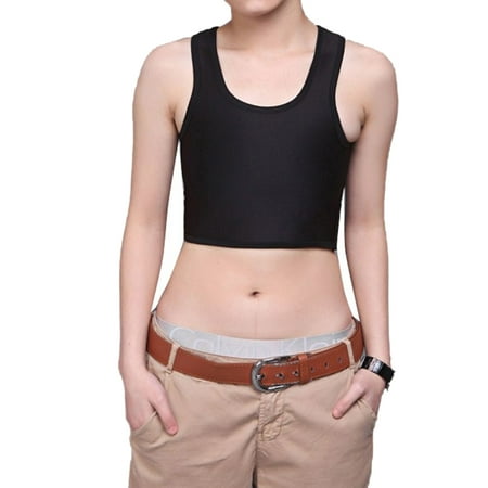 

Tomboy Casual Buckle Short Chest Breast Binder Tran Body Shaper Vest Top