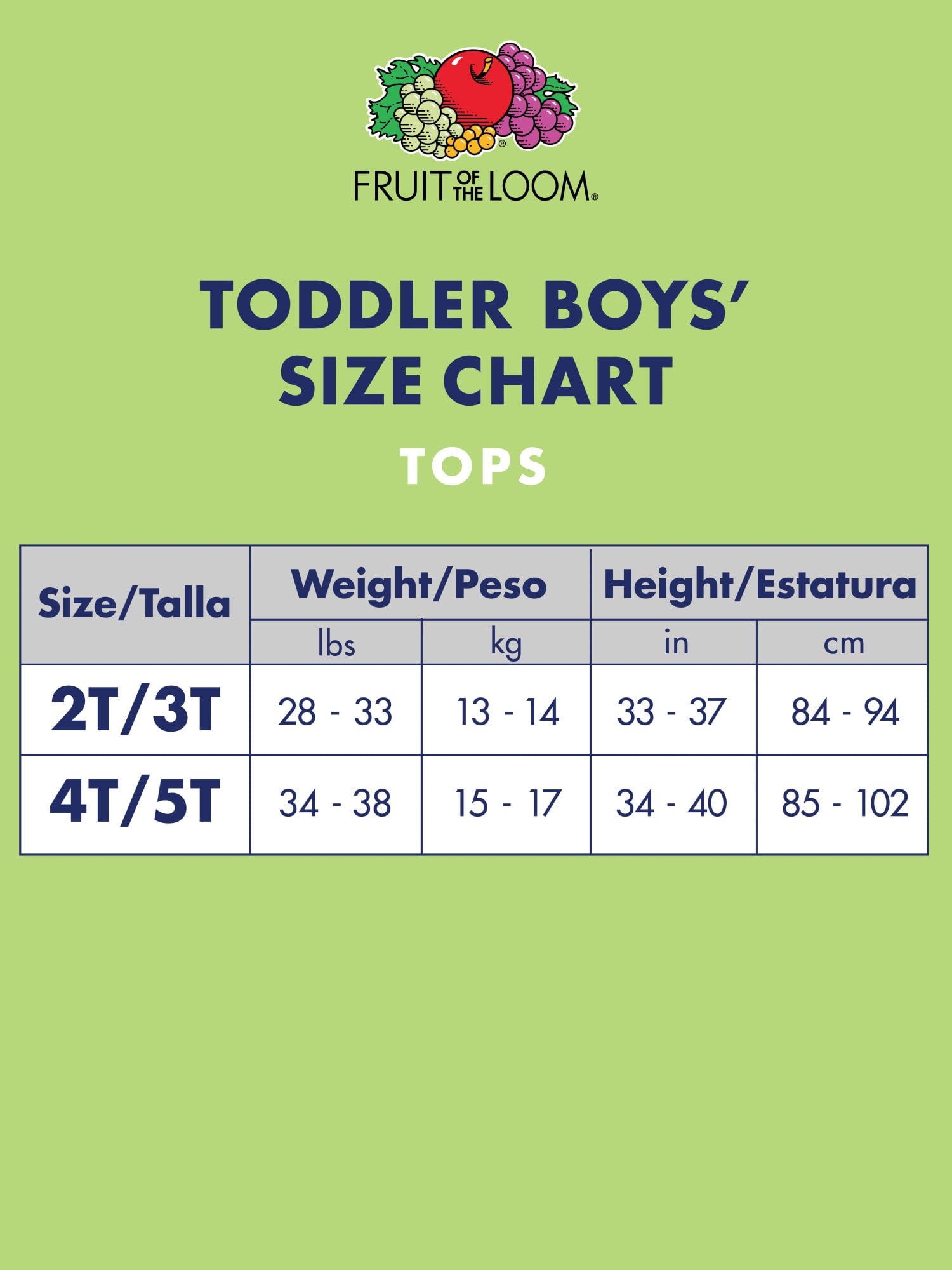 4 T Size Chart
