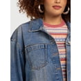 thumbnail image 4 of Jessica Simpson Women's Plus Swing Denim Jacket with Back Pleat, Sizes 0X-4X, 4 of 5