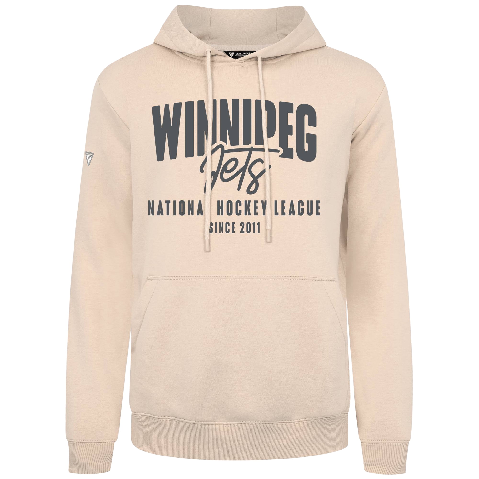 Men's Levelwear Khaki Winnipeg Jets Podium Response Pullover Hoodie