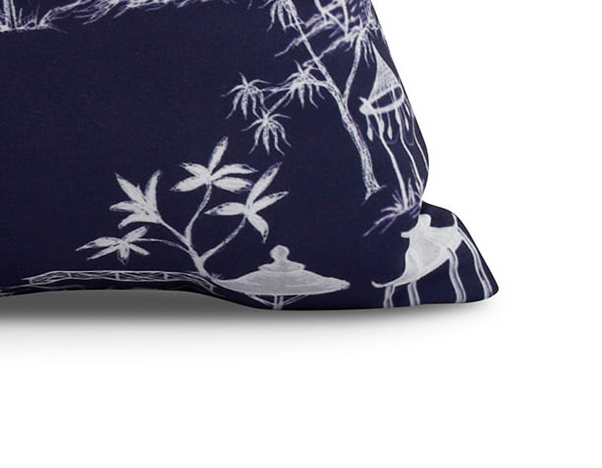 Simply Daisy, 18" x 18" Chinapezka , Floral Print Outdoor Pillow, Navy Blue