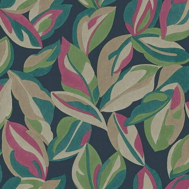 Holden Decor Abstract Leaf Navy Blue Non-Pasted Wallpaper (Covers 56 sq. ft)