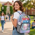 thumbnail image 3 of SEANATIVE Clear Backpacks for Boys Girls Large Capacity Kids Stylish Transparent Bookbag Clear Bags Teens PVC School Backpack School Supplies, Cute Axolotl Bubble Pattern Violet, 3 of 7