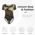 thumbnail image 4 of Vsdgher Surreal Brain Tree Prinr Short Sleeve Body suit for Womens, Sexy Onesie One Piece Round Neck Bodysuit Shapewear Tummy Control-XX-Large, 4 of 7