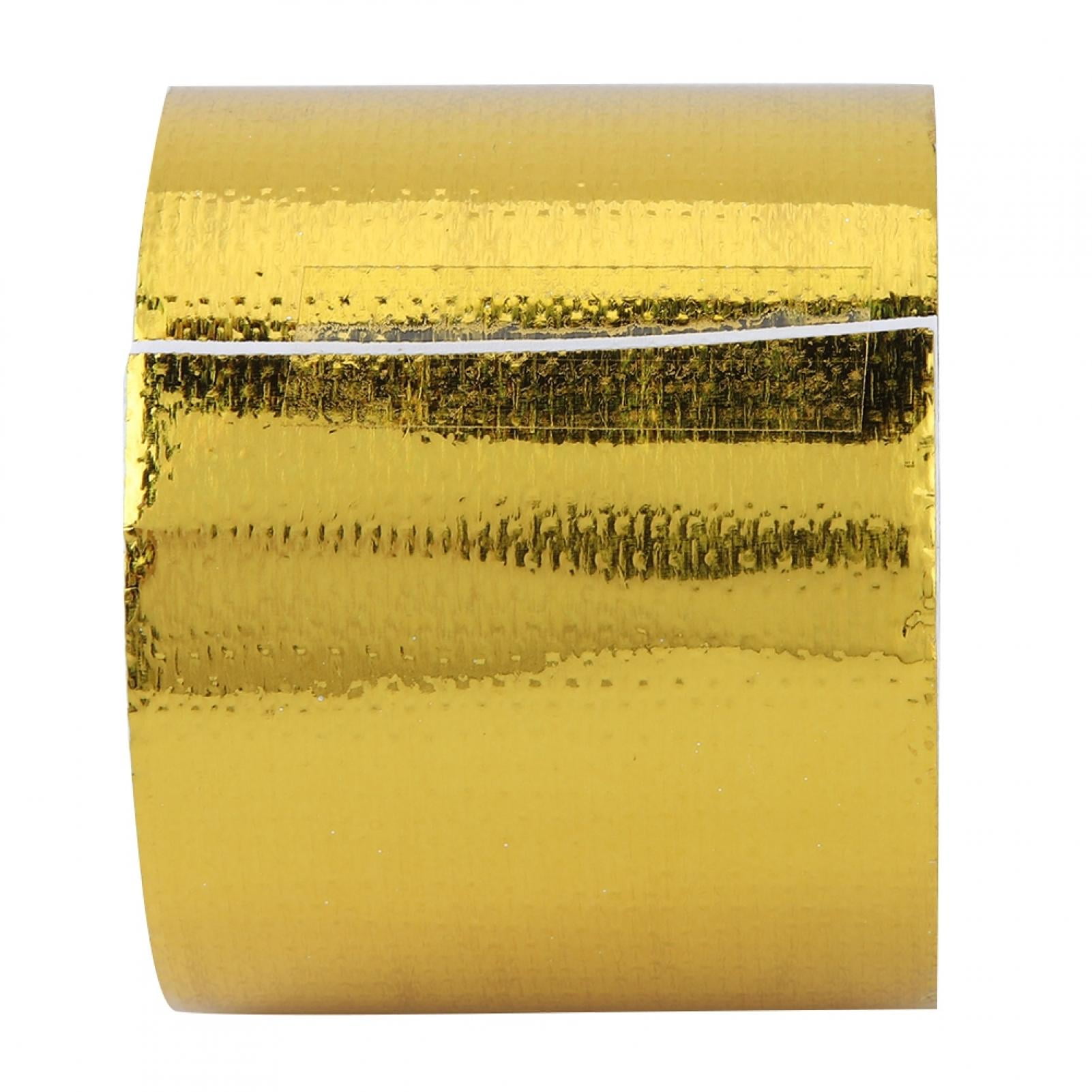 Car Heat Wrap 1 Roll Golden Car Aluminum Foil Adhesive Reflective Heat