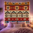 thumbnail image 2 of Geometric Mountains and Diamonds in Horizontal Stripes, Mystical Folk Art for Boho Decor Lovers, Nature Inspired Wall Art, Housewarming Gift Tapestry Wall Hanging for Bedroom and Living Room, 2 of 7